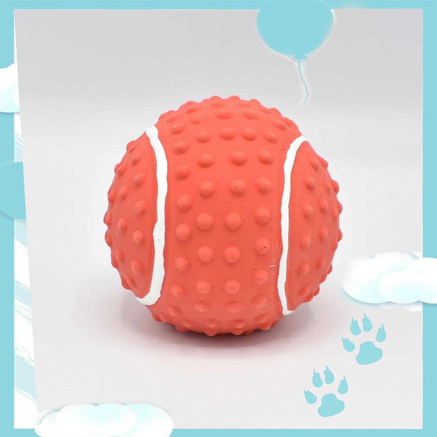 Balle pour Chien - DogBallLatex™ - Baseball Rouge - Au Palace du chien