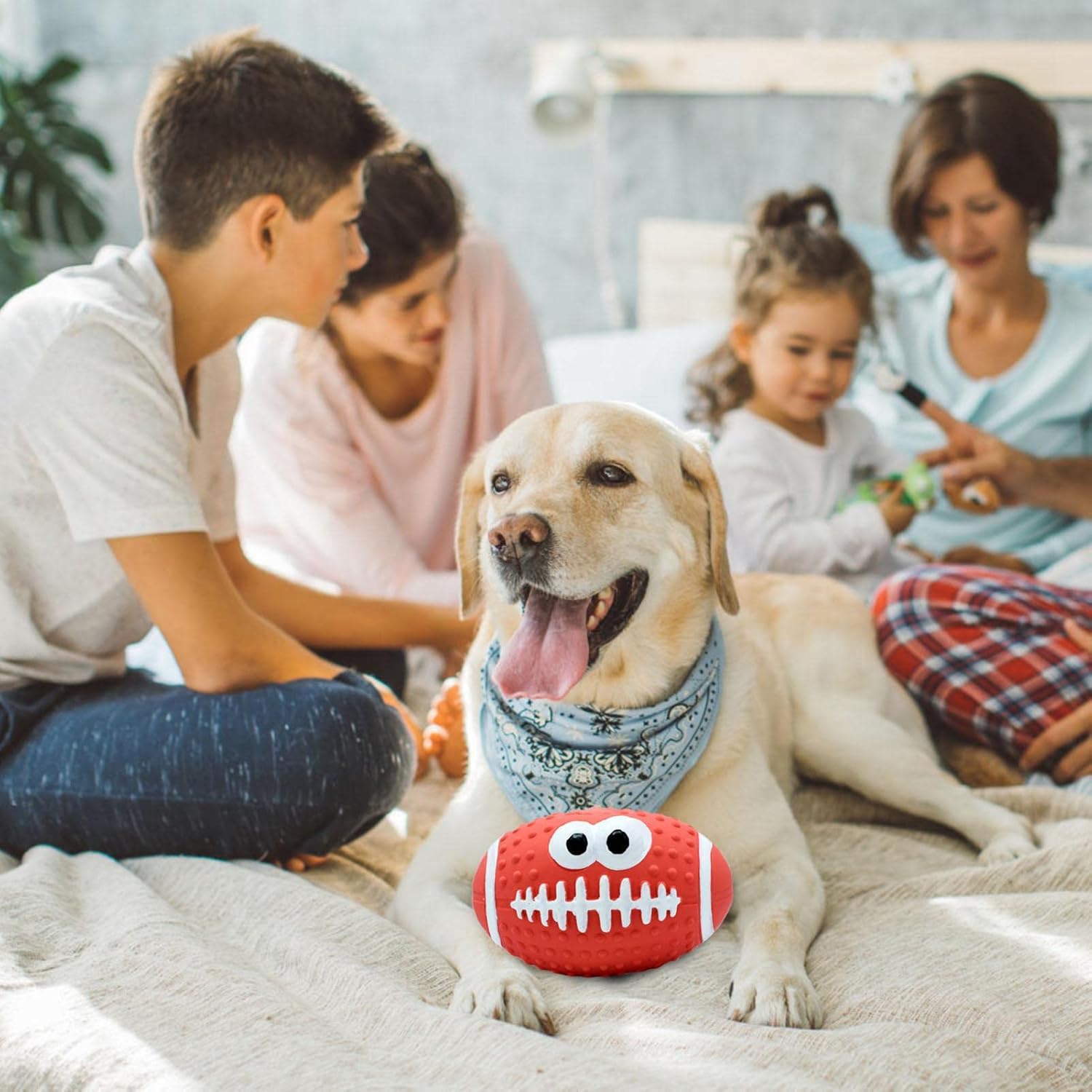 Balle pour Chien - DogBallLatex™ - Rugby Rouge - Au Palace du chien