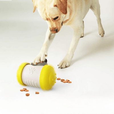 Distributeur de Croquettes pour Chien - BrainChase™ - Jaune - Au Palace du chien