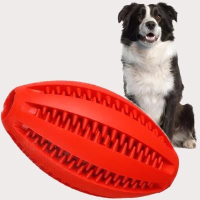 Jouet Interactif pour Chien - ChewBounceBall™ - Rouge - Au Palace du chien